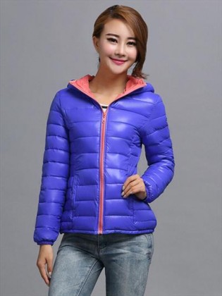 Áo phao nữ Hàn Quốc siêu nhẹ khóa kéo phối màu thời trang TA111