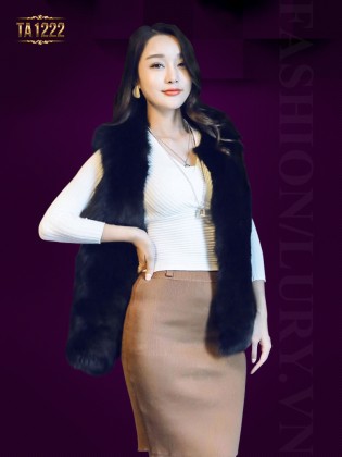 Áo khoác lông ghi-lê Hàn Quốc nhập khẩu cao cấp TA1222 (Màu đen)