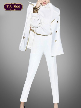 Set bộ vest trắng phong cách thời trang công sở TA1844