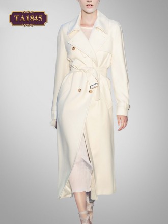 Áo mangto trắng dáng dài cổ vest thời trang TA1845